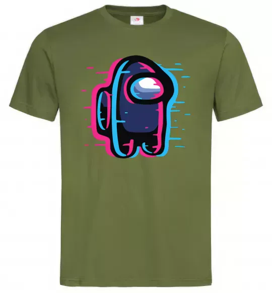 Мужская футболка Among us сдвиг Оливковый фото