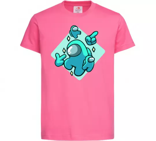 Дитяча футболка Among us blue Яскраво-рожевий фото