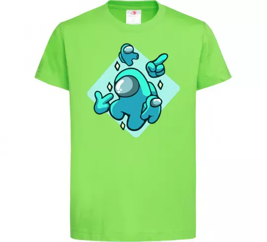 Дитяча футболка Among us blue Лаймовий фото