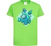 Дитяча футболка Among us blue Лаймовий Дитяча футболка Among us blue Лаймовий фото
