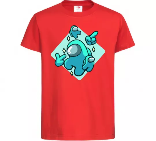 Дитяча футболка Among us blue Червоний фото