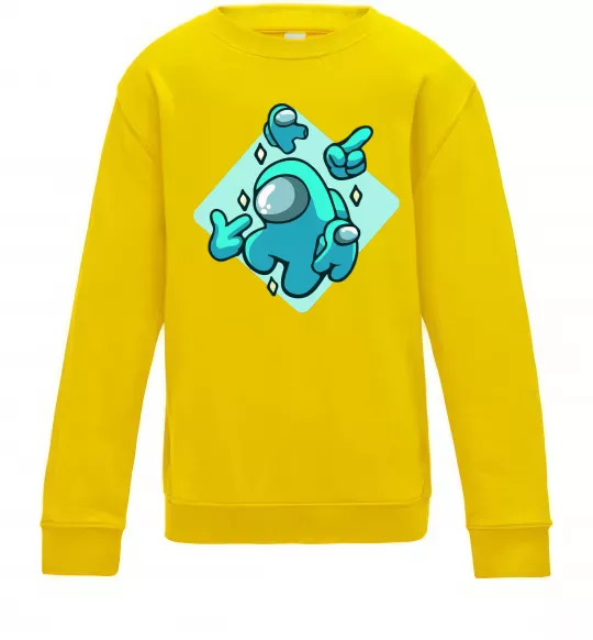 Дитячий світшот Among us blue Сонячно жовтий фото