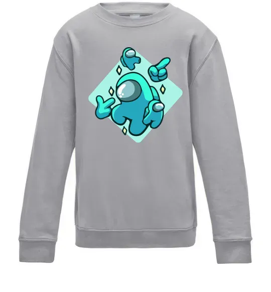 Дитячий світшот Among us blue Сірий меланж фото