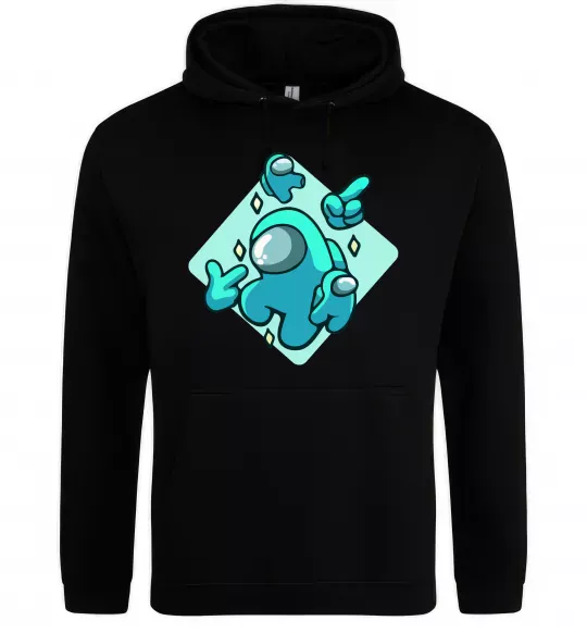 Мужская толстовка (худи) Among us blue Черный фото