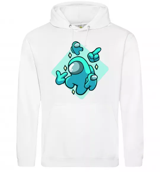 Мужская толстовка (худи) Among us blue Белый фото