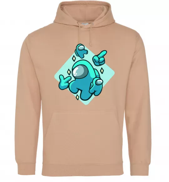 Мужская толстовка (худи) Among us blue Песочный фото