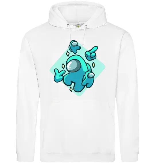 Женская толстовка (худи) Among us blue Белый фото