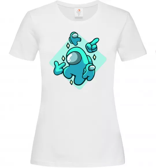 Женская футболка Among us blue Белый фото