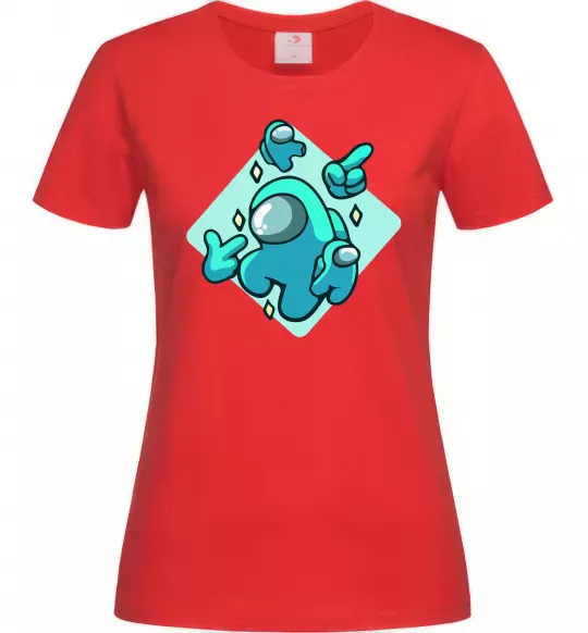 Женская футболка Among us blue Красный фото