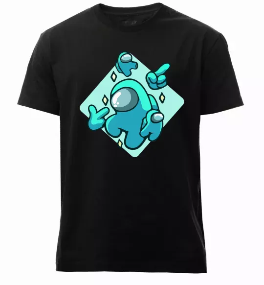 Чоловіча преміум футболка Among us blue Чорний фото