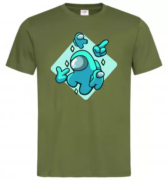 Мужская футболка Among us blue Оливковый фото