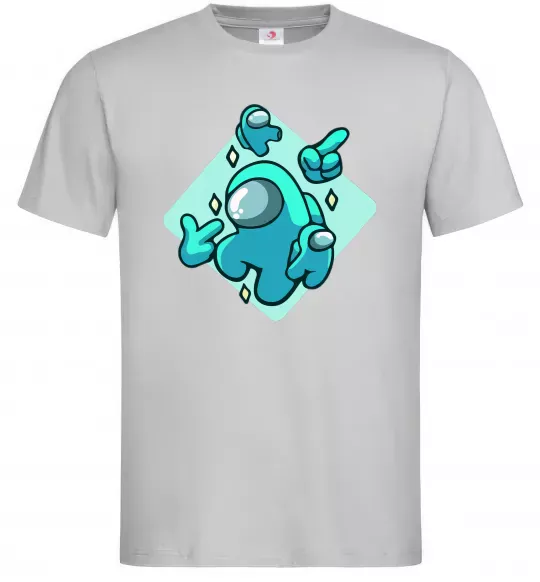 Мужская футболка Among us blue Серый фото