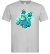 Мужская футболка Among us blue Серый фото