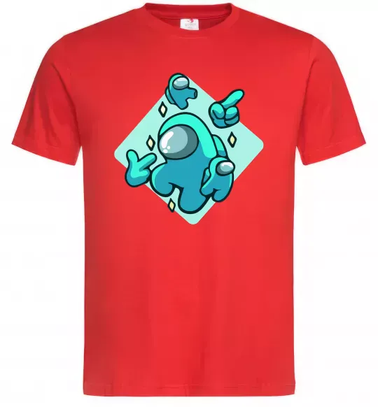 Мужская футболка Among us blue Красный фото