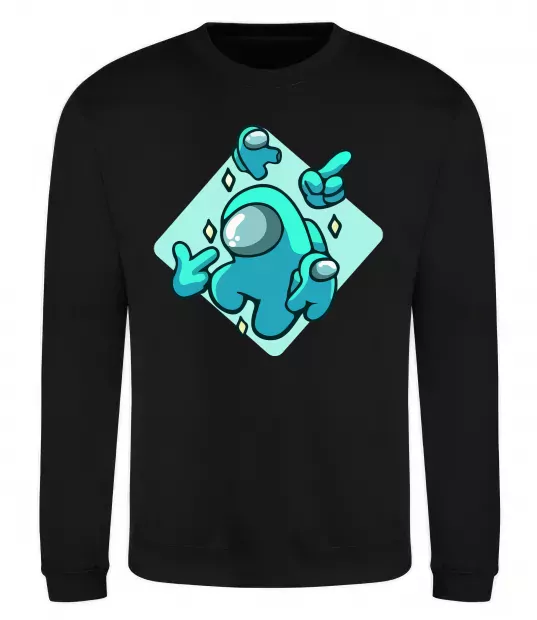 Світшот Among us blue Чорний фото