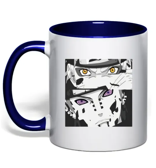 Чашка с цветной ручкой Naruto eyes Глубокий темно-синий фото