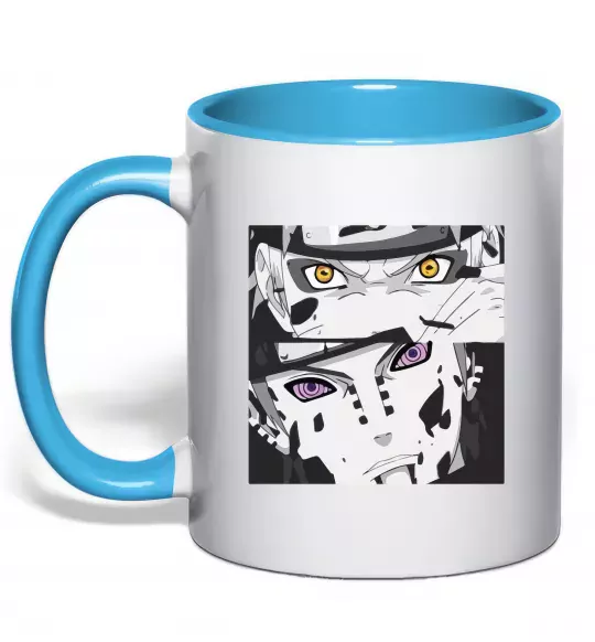 Чашка с цветной ручкой Naruto eyes Голубой фото