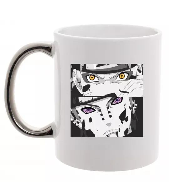 Чашка с цветной ручкой Naruto eyes Серебро фото