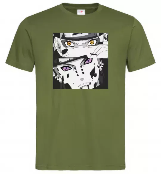 Мужская футболка Naruto eyes Оливковый фото