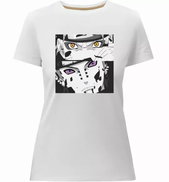 Женская премиум футболка Naruto eyes Белый фото