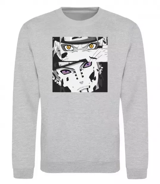 Свитшот Naruto eyes Серый меланж фото