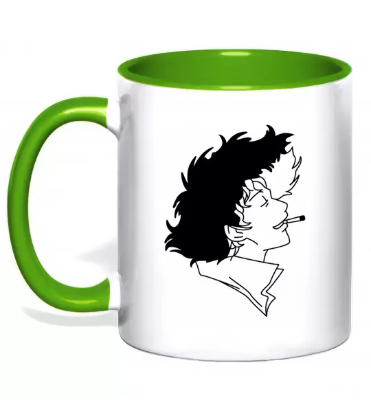 Чашка з кольоровою ручкою Cowboy bepop Зелений фото