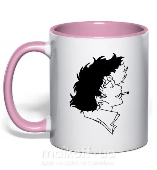 Чашка с цветной ручкой Cowboy bepop Нежно розовый фото