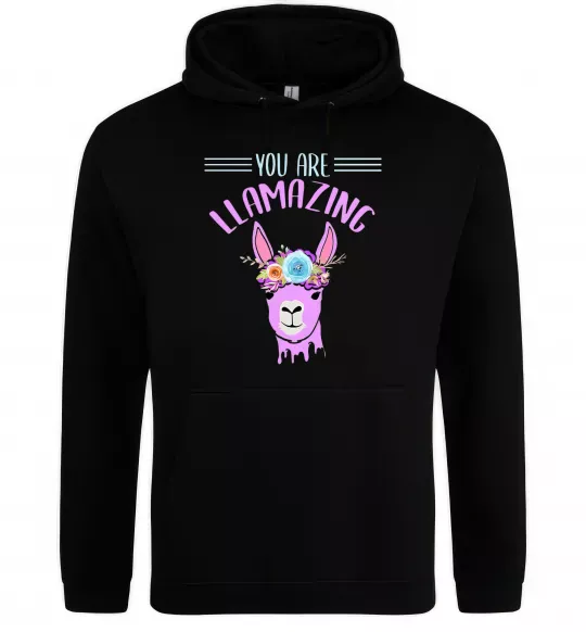 Мужская толстовка (худи) You are llamazing Черный фото
