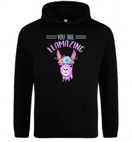 Мужская толстовка (худи) Лама дайвер Серый меланж фото