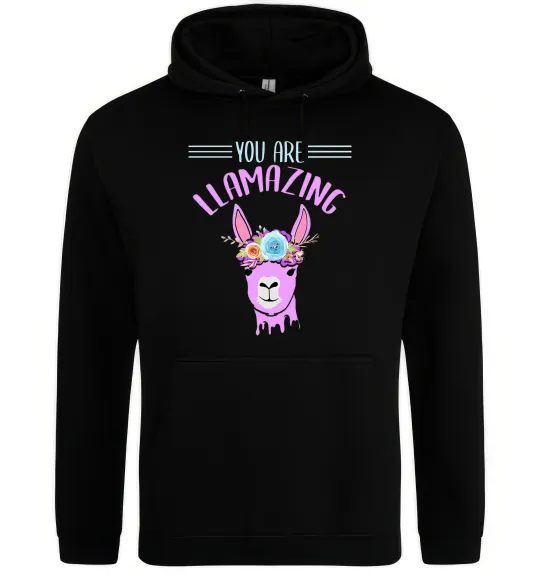 Жіноча толстовка (худі) You are llamazing Чорний фото