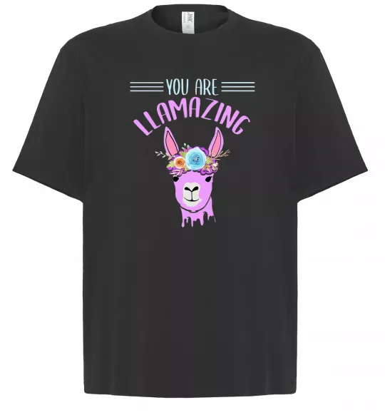 Футболка Оверсайз You are llamazing Чорний фото