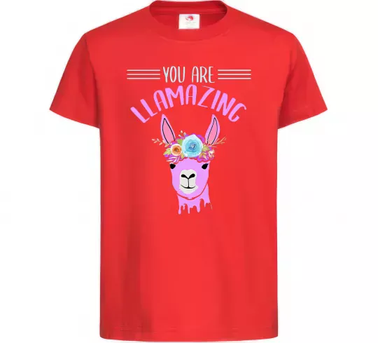Дитяча футболка You are llamazing Червоний фото