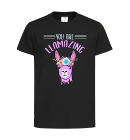Детская футболка You are llamazing Черный фото