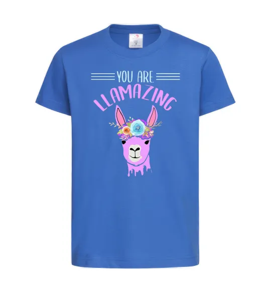 Детская футболка You are llamazing Ярко-синий фото