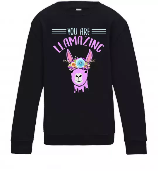 Детский Свитшот You are llamazing Черный фото