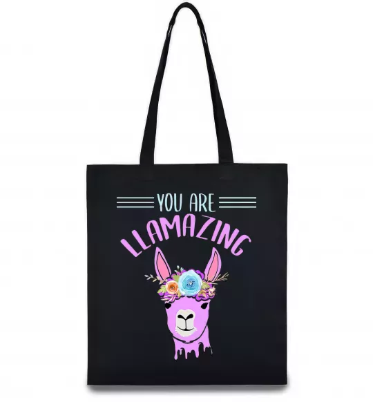 Эко-сумка You are llamazing Черный фото