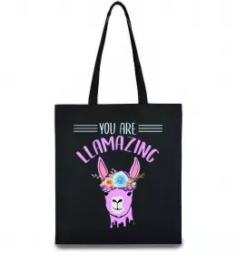 Эко-сумка You are llamazing Черный фото