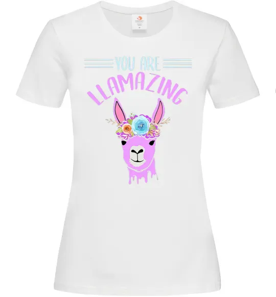 Женская футболка You are llamazing Белый фото