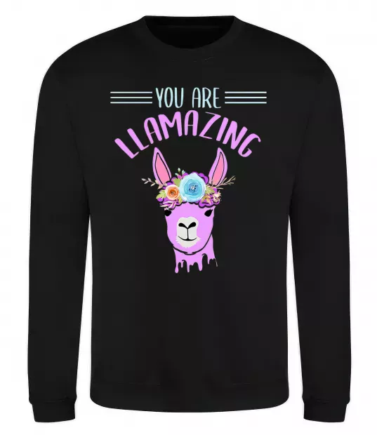 Світшот You are llamazing Чорний фото