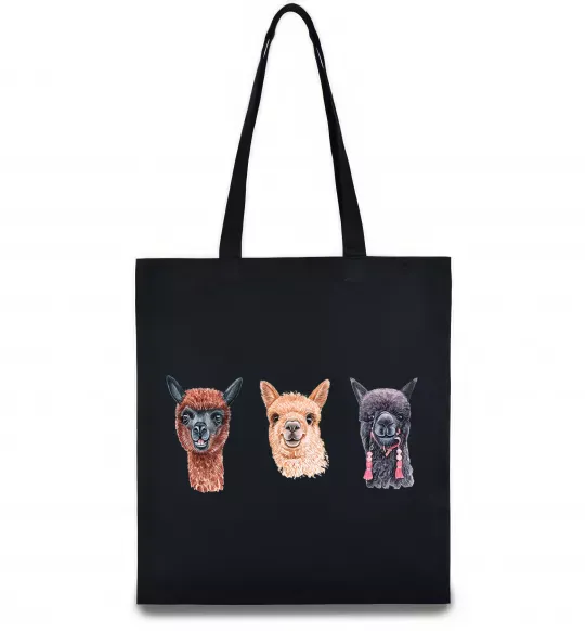 Эко-сумка Три лами Черный фото