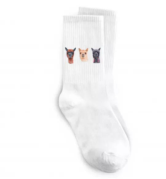 Шкарпетки Три лами Білий фото