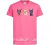Детская футболка Три ламы Ярко-розовый фото
