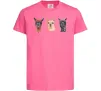 Дитяча футболка Три лами Яскраво-рожевий фото