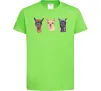 Дитяча футболка Три лами Лаймовий фото