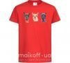 Детская футболка Три ламы Красный фото