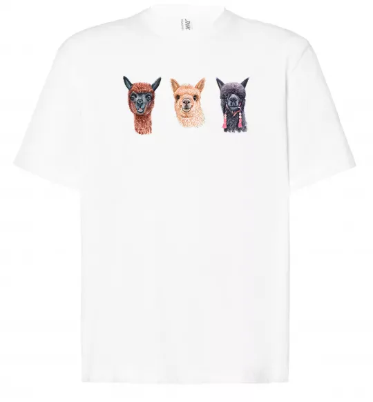 Футболка Оверсайз Три лами Белый фото