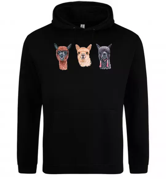 Жіноча толстовка (худі) Три лами Чорний фото