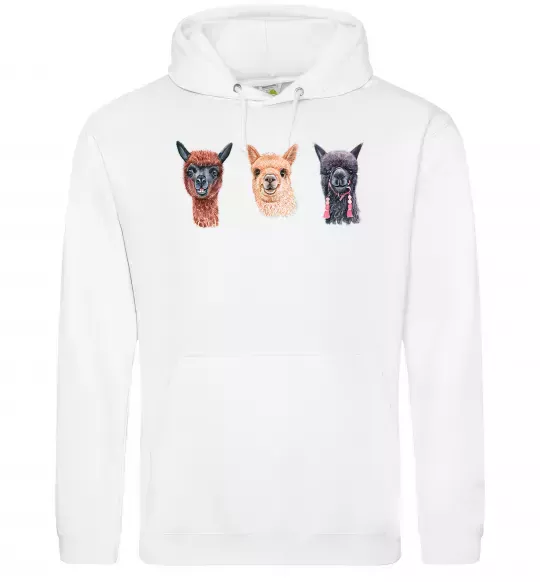 Жіноча толстовка (худі) Три лами Білий фото