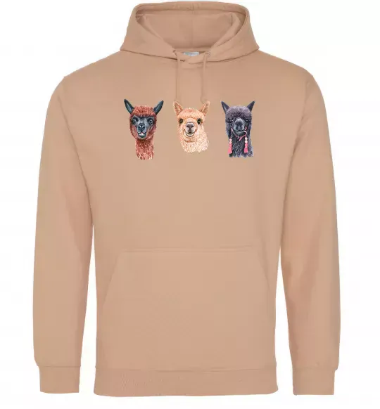 Жіноча толстовка (худі) Три лами Пісочний фото