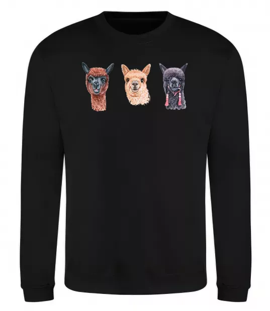 Свитшот Три лами Черный фото